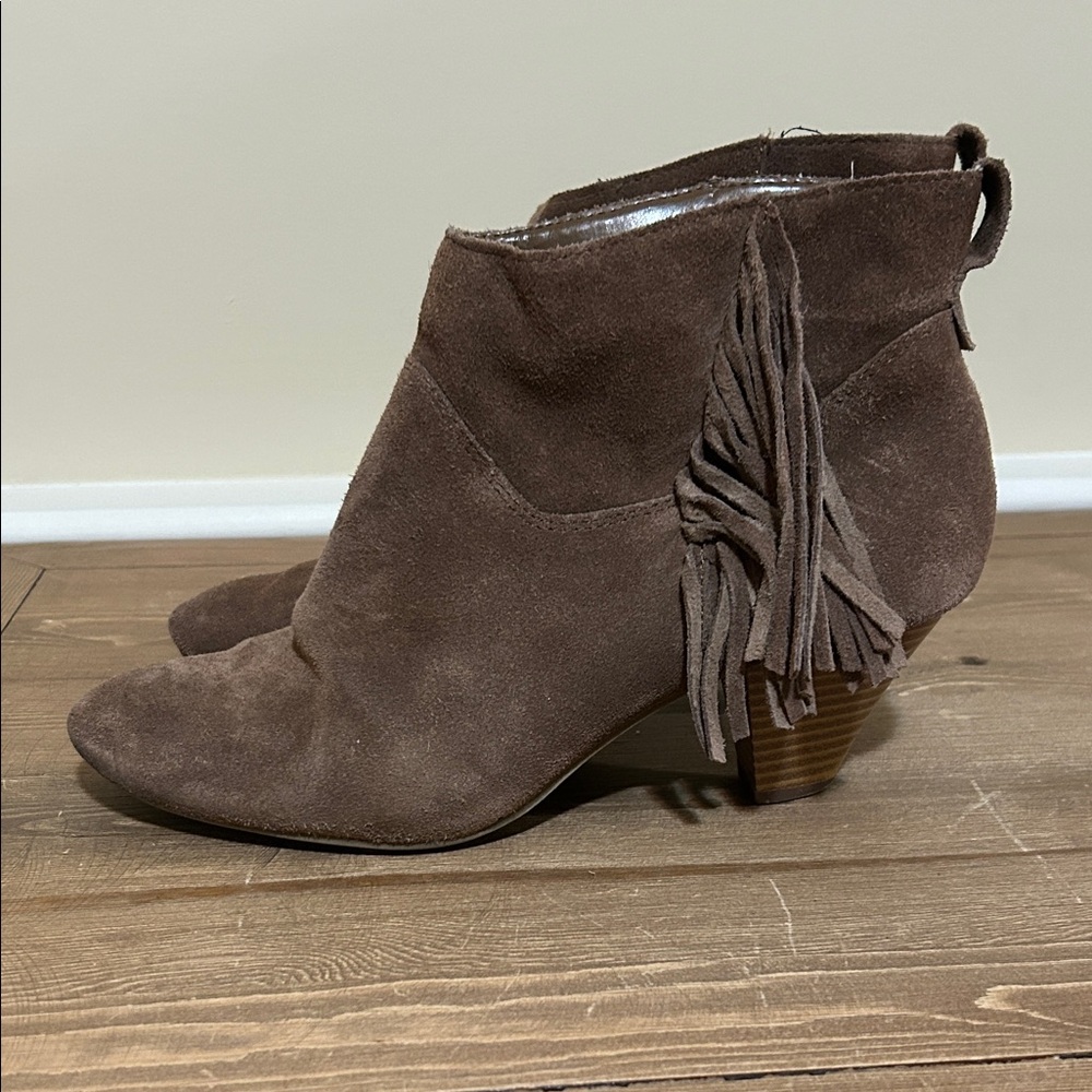 American Eagle Brown Suede Ankle Boots with Fringe